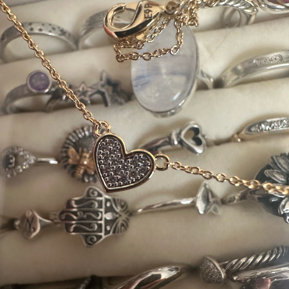 Electric Picks Gold Heart Pendant Necklace